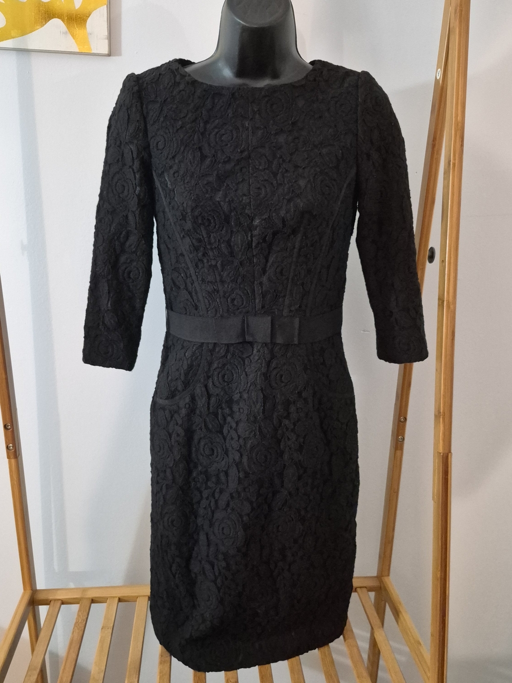 Sandra Angelozzi Black Lace Sheath Dress